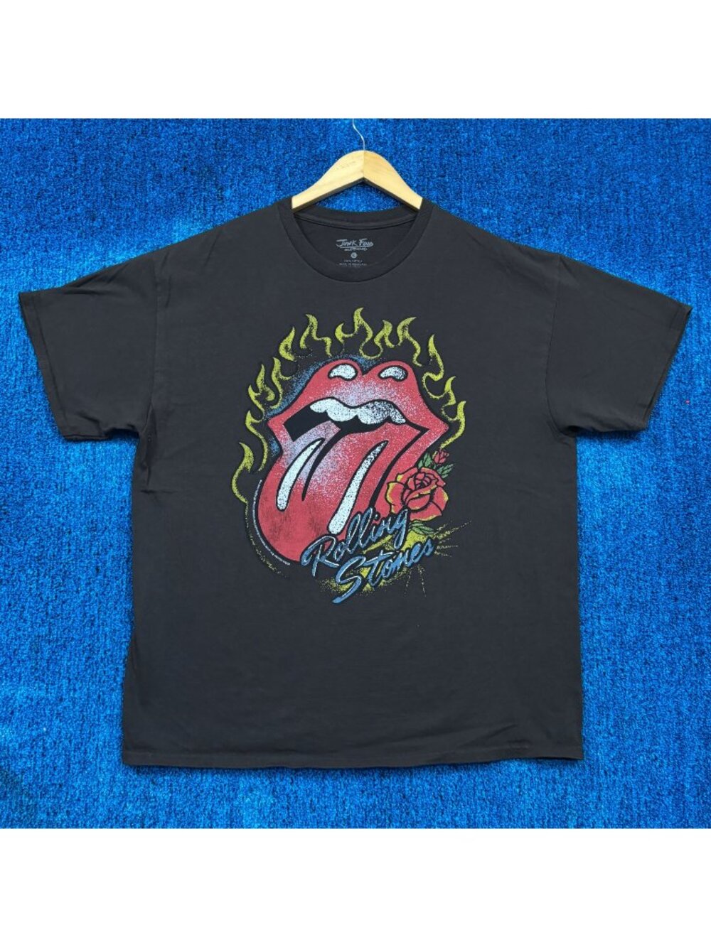 The Rolling Stones Flaming Hot Lips Americana Tattoo Tee L